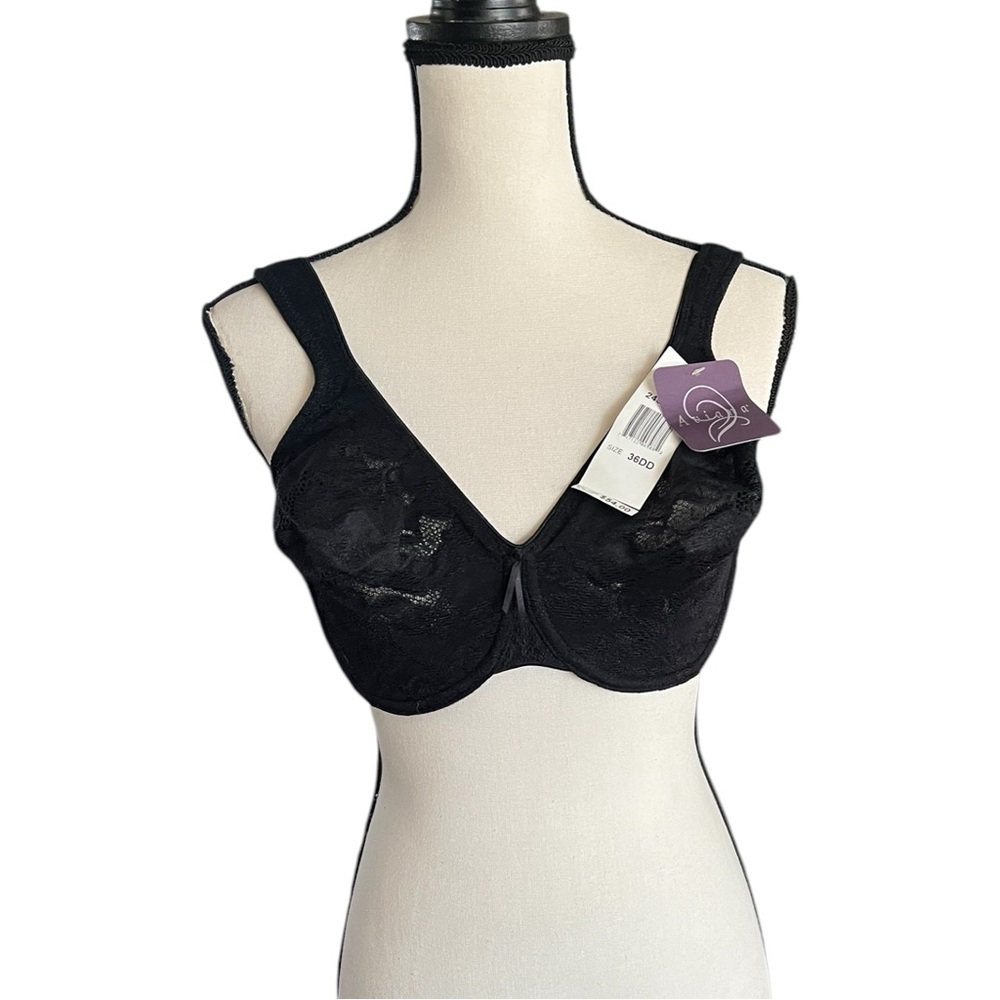 AVIANA #2459 All Over Black Lace Underwire Bra. Size 36DD